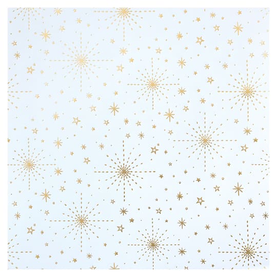 White & Gold Star Cardstock Paper by Recollections™, 12" x 12"
